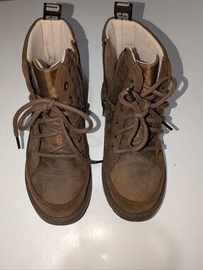 UGG Chestnut Suede Short Boot with Shearling Trim